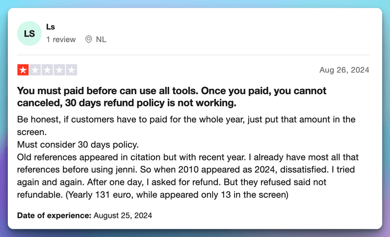 Jenni Ai Customer Reviews 