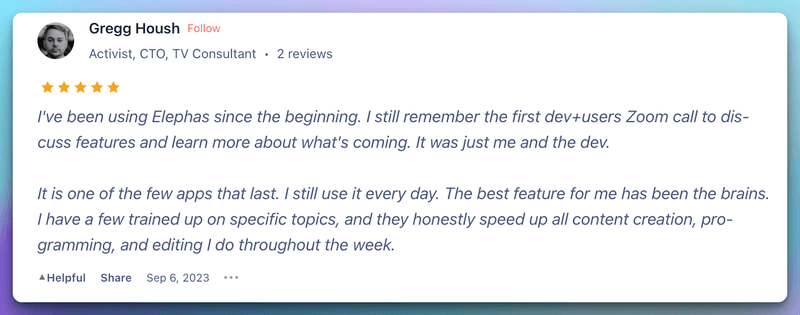 Elephas Reviews