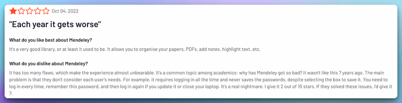 Mendeley Reviews