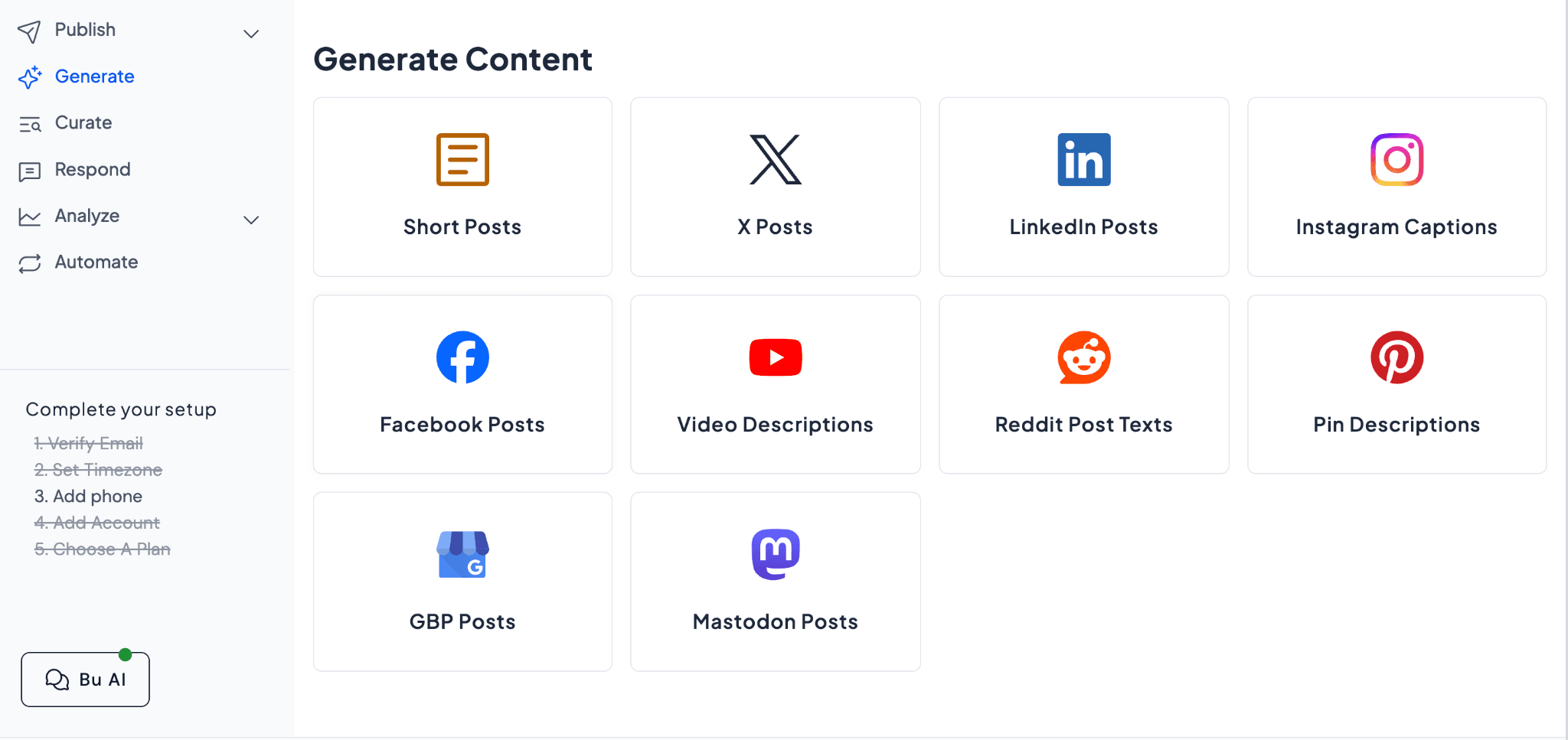 Socialbu creating content