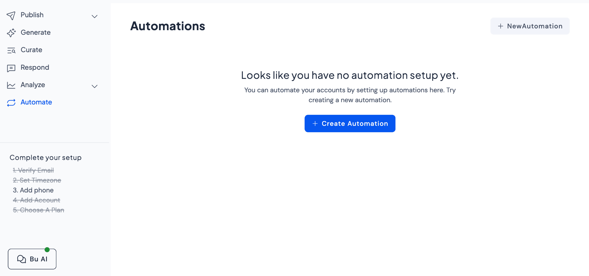 Socialbu automation page
