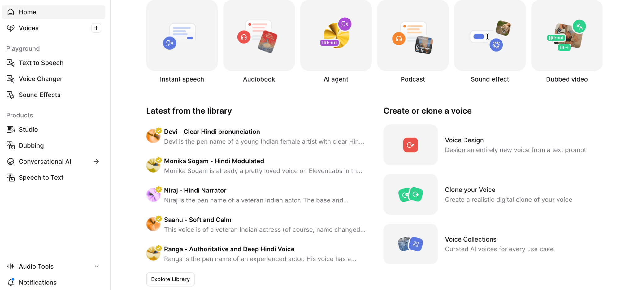 Eleven labs homepage