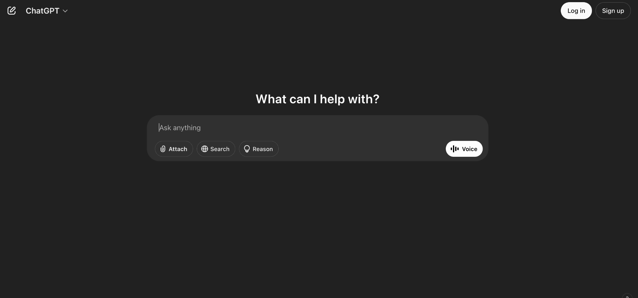 ChatGPT homepage