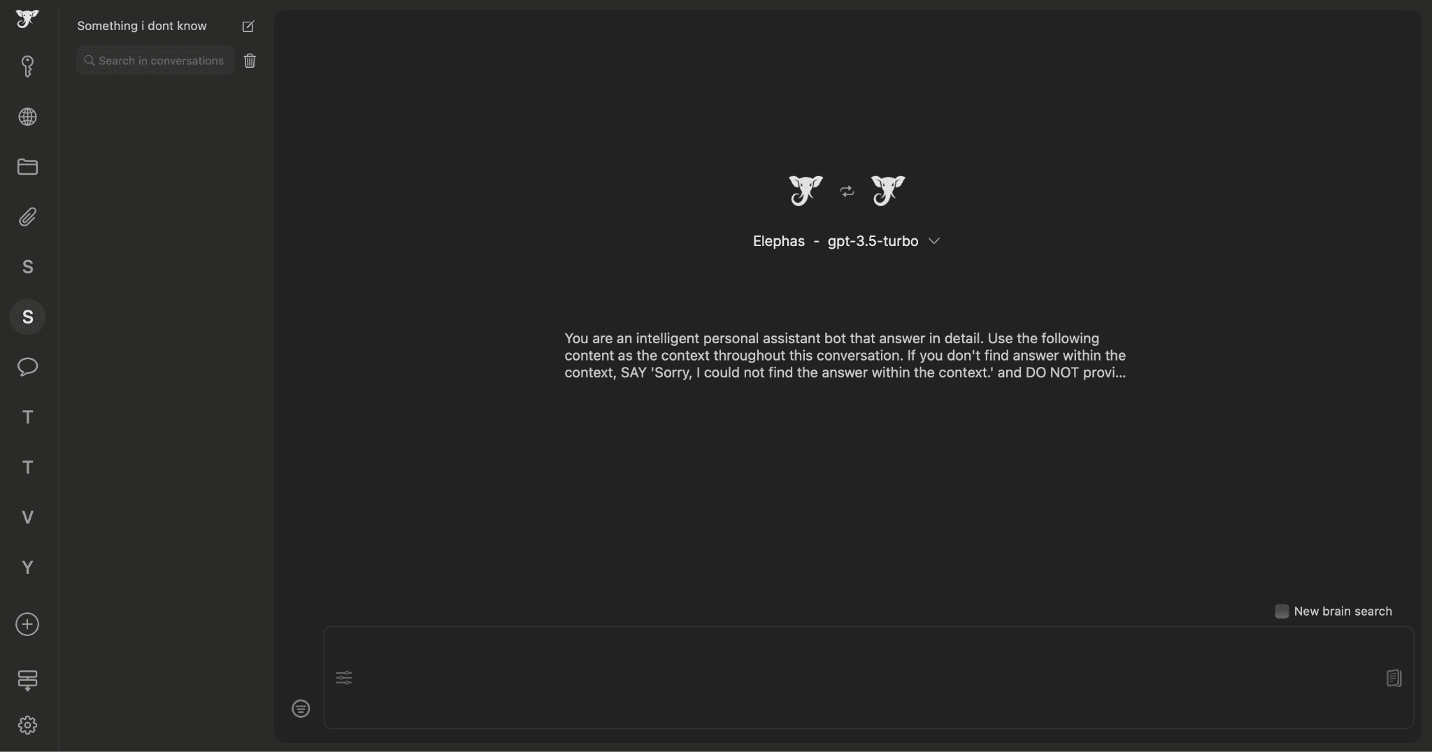 Elephas chat options 