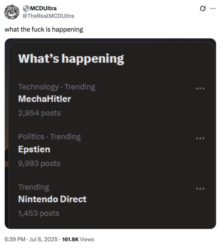 Social media reactions to Mecahitler