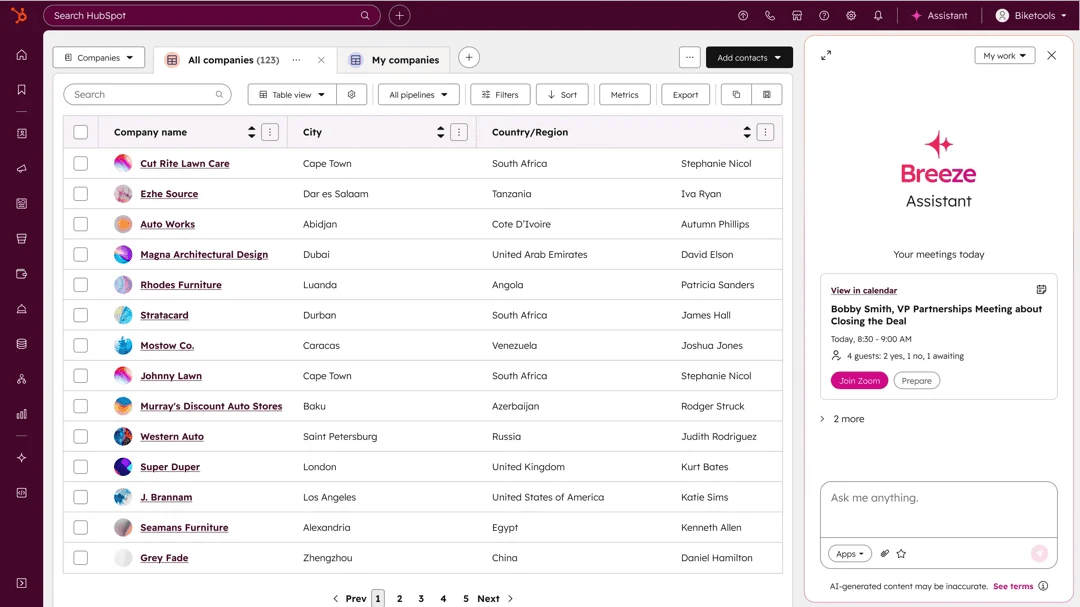 HubSpot Breeze with OpenAI AgentKit