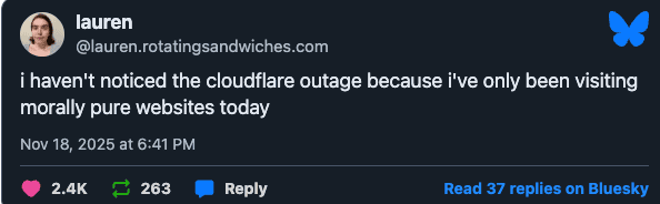 Reddit and Bluesky User Reactions to Cloudflare Down