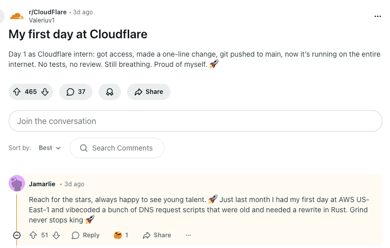 Reddit and Bluesky User Reactions to Cloudflare Down