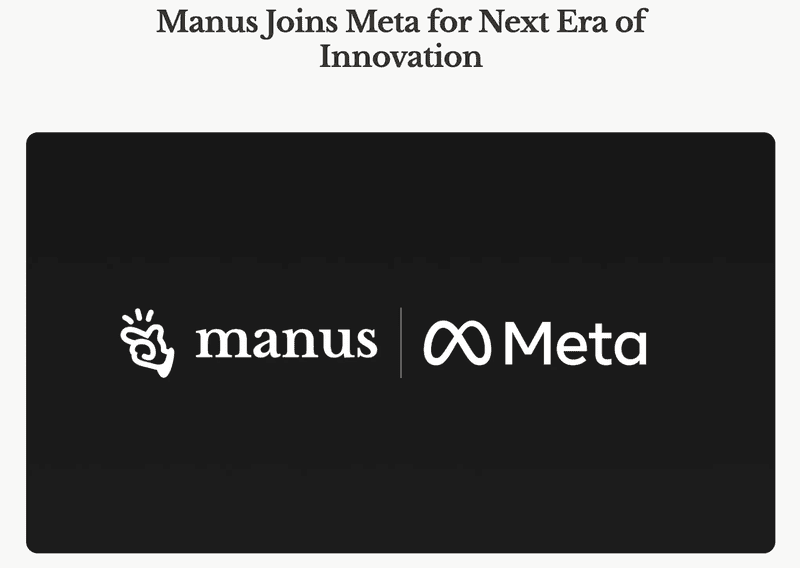 Meta Acquiring Manus AI
