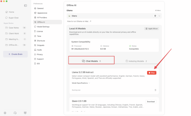 Elephas inbuilt local LLM Models