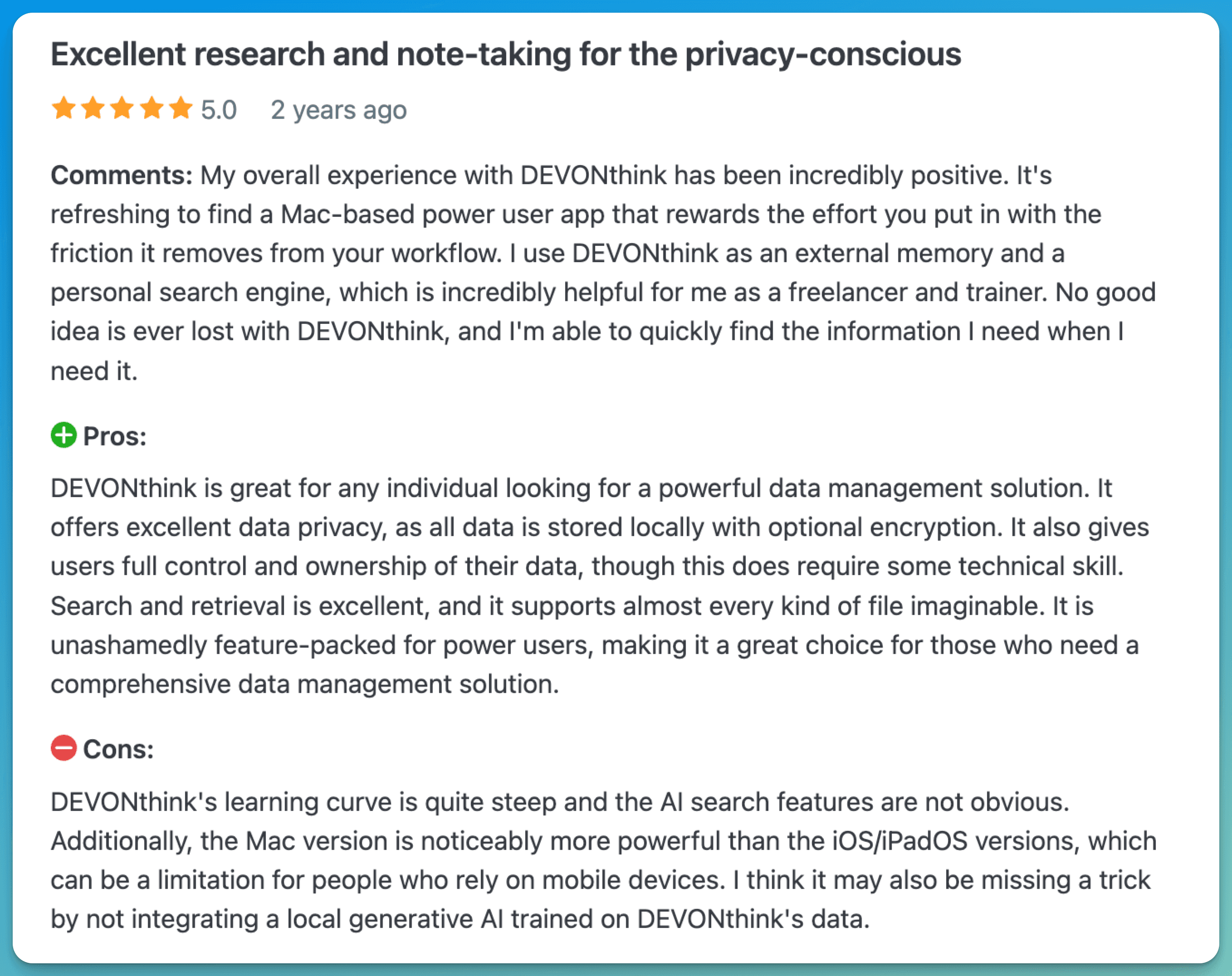 Devonthink Reviews