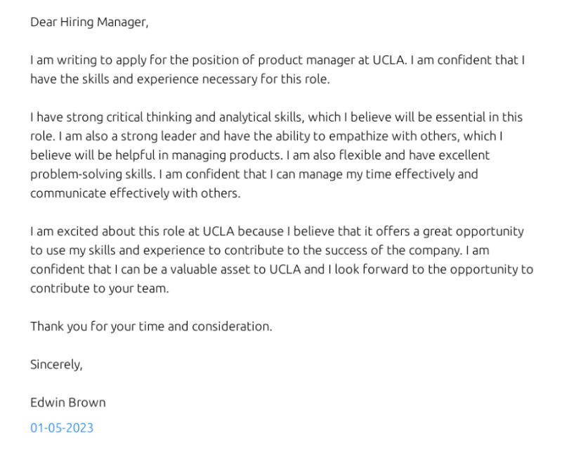Product Manager Resume Objective