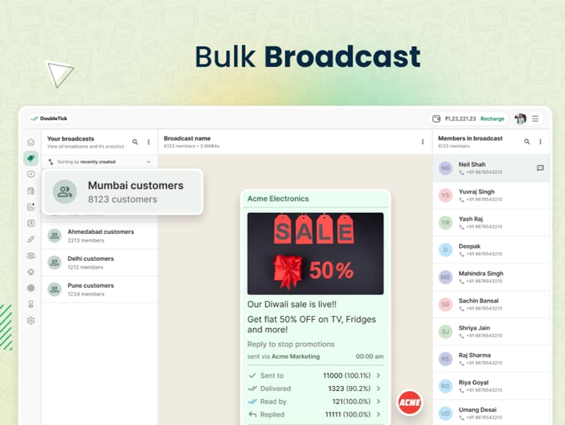 WhatsApp Bulk Broadcast Messages 