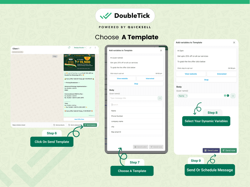 Steps to Send Messages to Individual Customers via DoubleTick