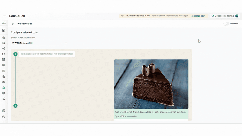 Automate Welcome Messages on DoubleTick