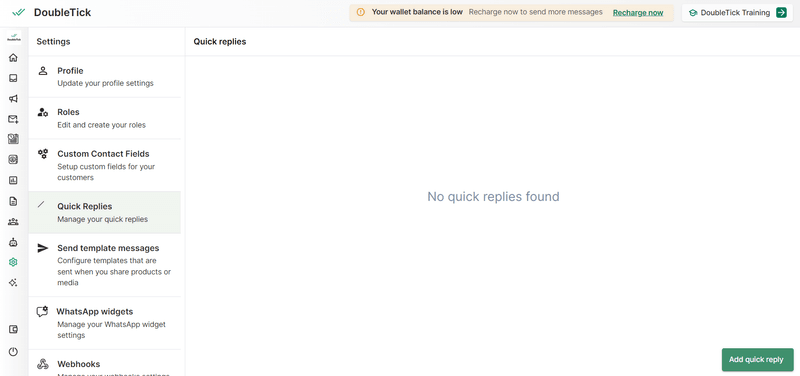How to Set Up and Automate Quick Replies on DoubleTick