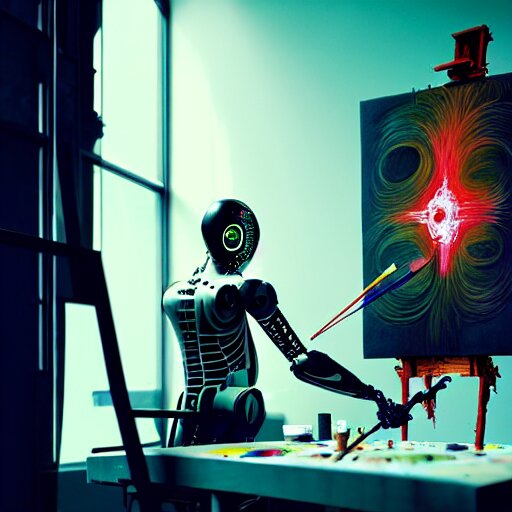 inteligencia articial pintando arte