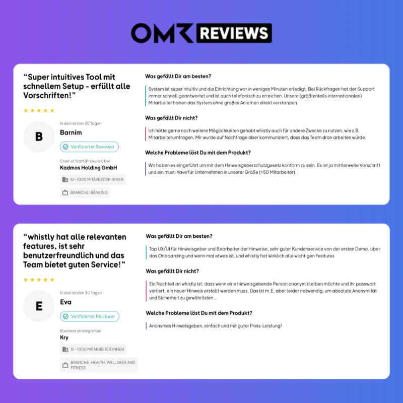 OMR reviews