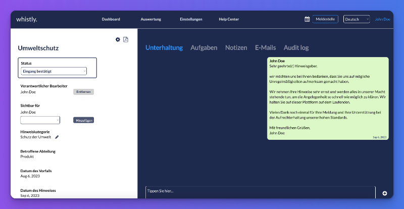 Digitales Hinweisgebersystem