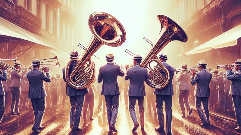 brass band playing on the street