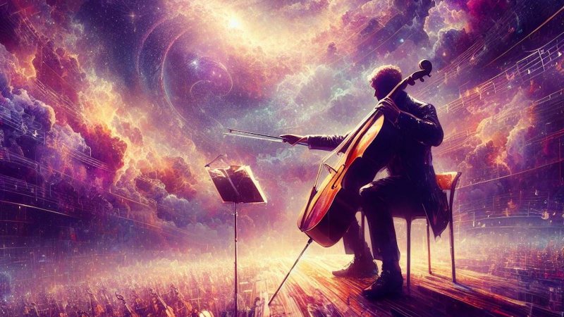 cellist performing on stage