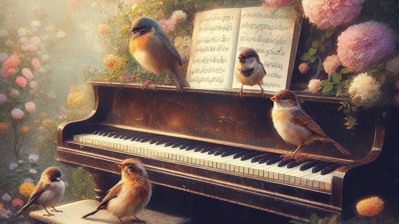 birds on a piano