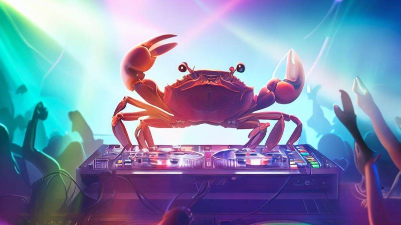 DJ crab performing a concert