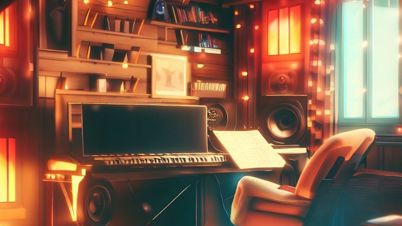 cozy music studio