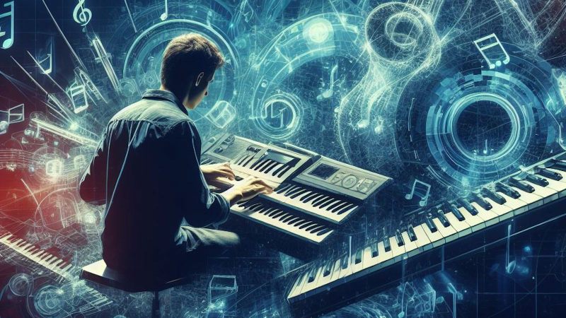 student learning music