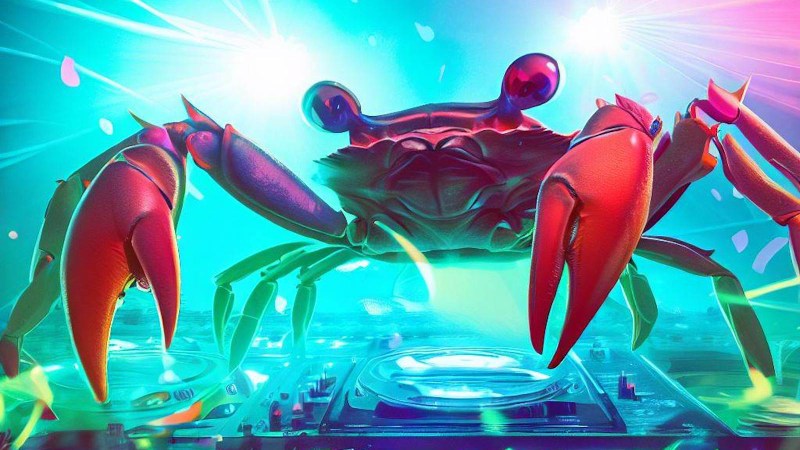 Crab working the dj set