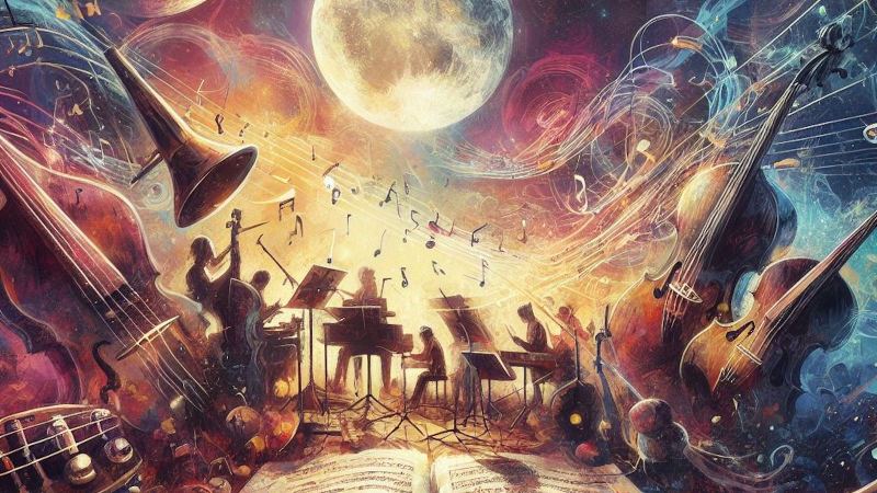 musicians performing in a magical place