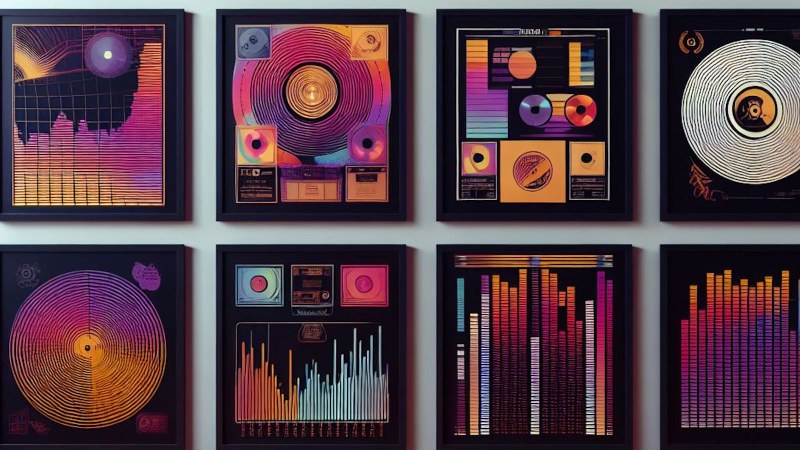 music award vinyls on a wall