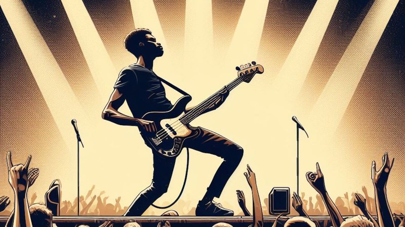 bass player performing on stage