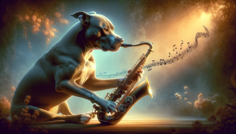 pitbull playing sax