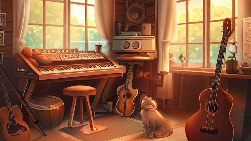 cozy music studio