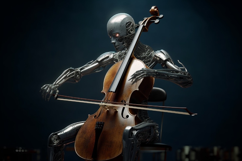 A robot playing the cello