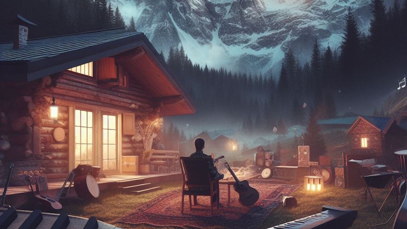 music studio in the mountains