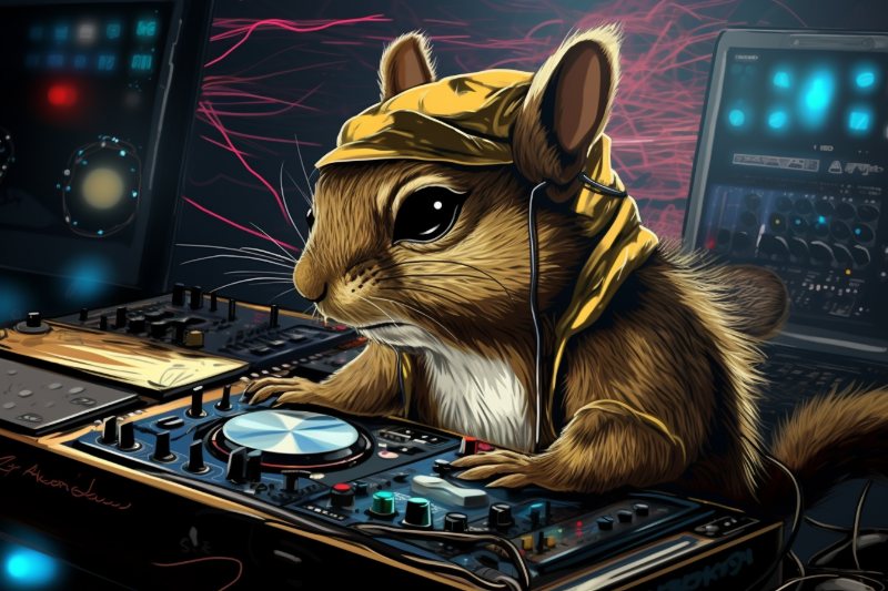 DJ chipmunk making music