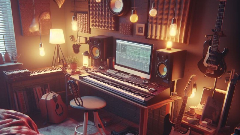 cozy music studio