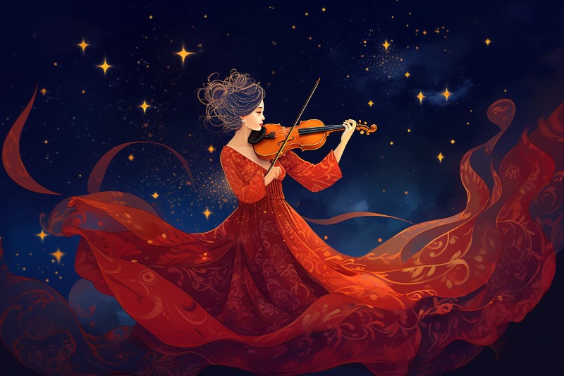 woman wearing a dress playing violin