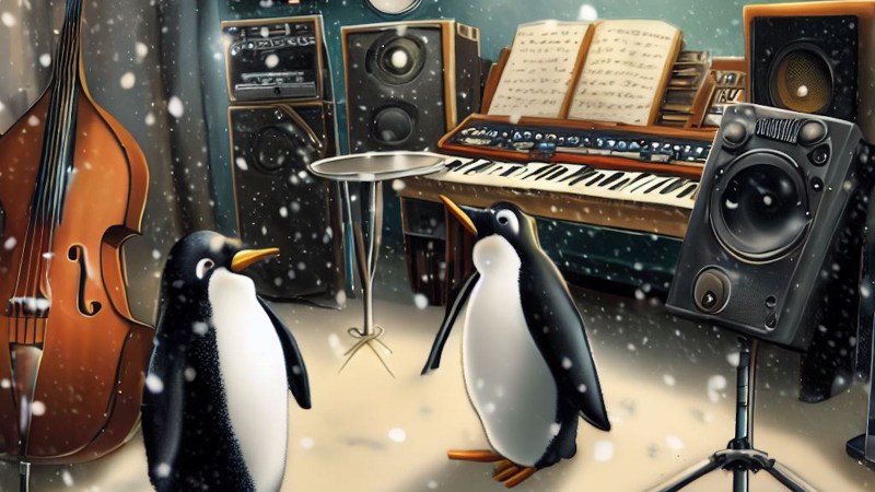 penguins in the arctic music studio