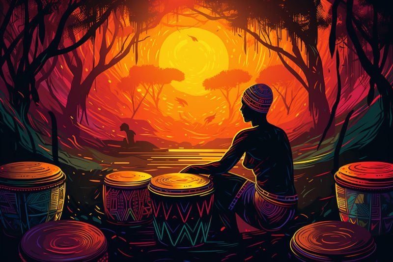 man playing drums