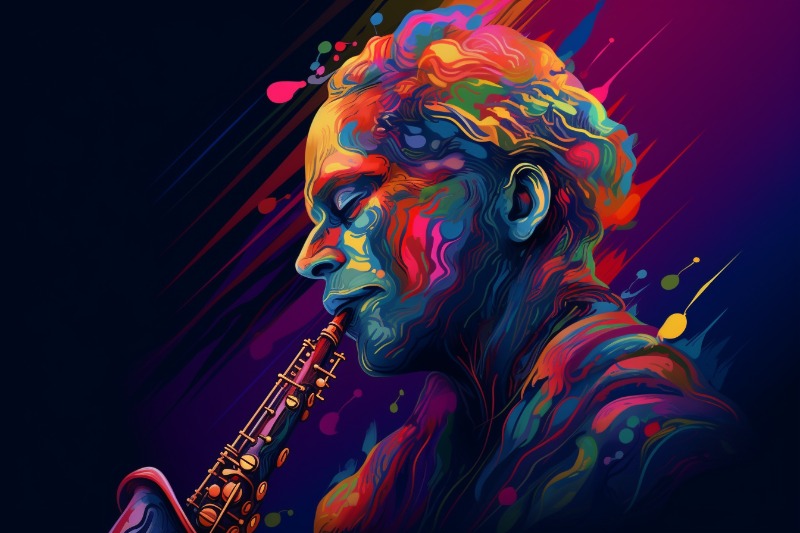 man playing saxophone