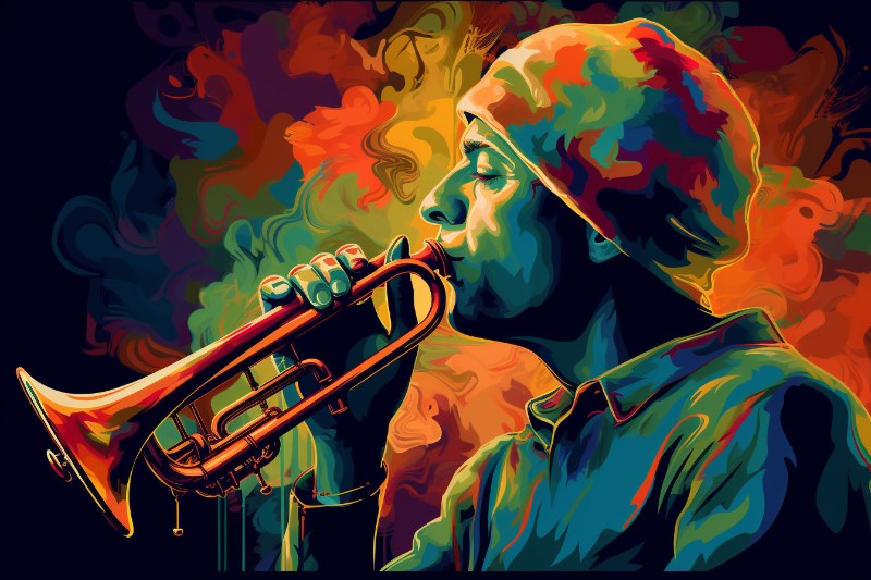 man playing trumpet