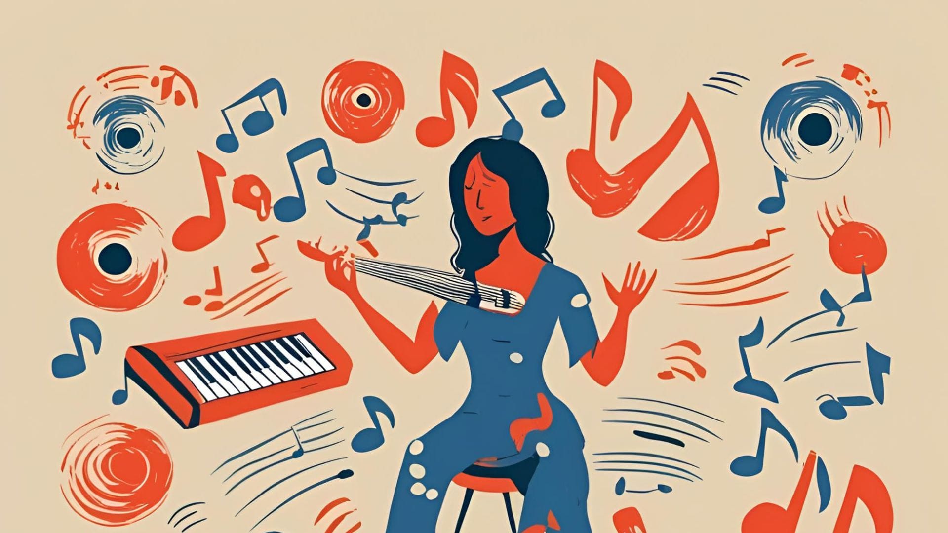 music and emotions, picture of sad woman playing music, music education