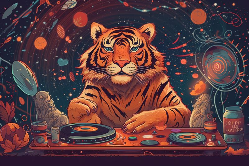 DJ tiger making music