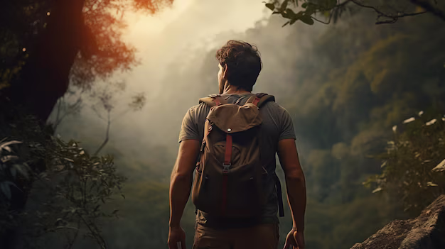man on an adventure