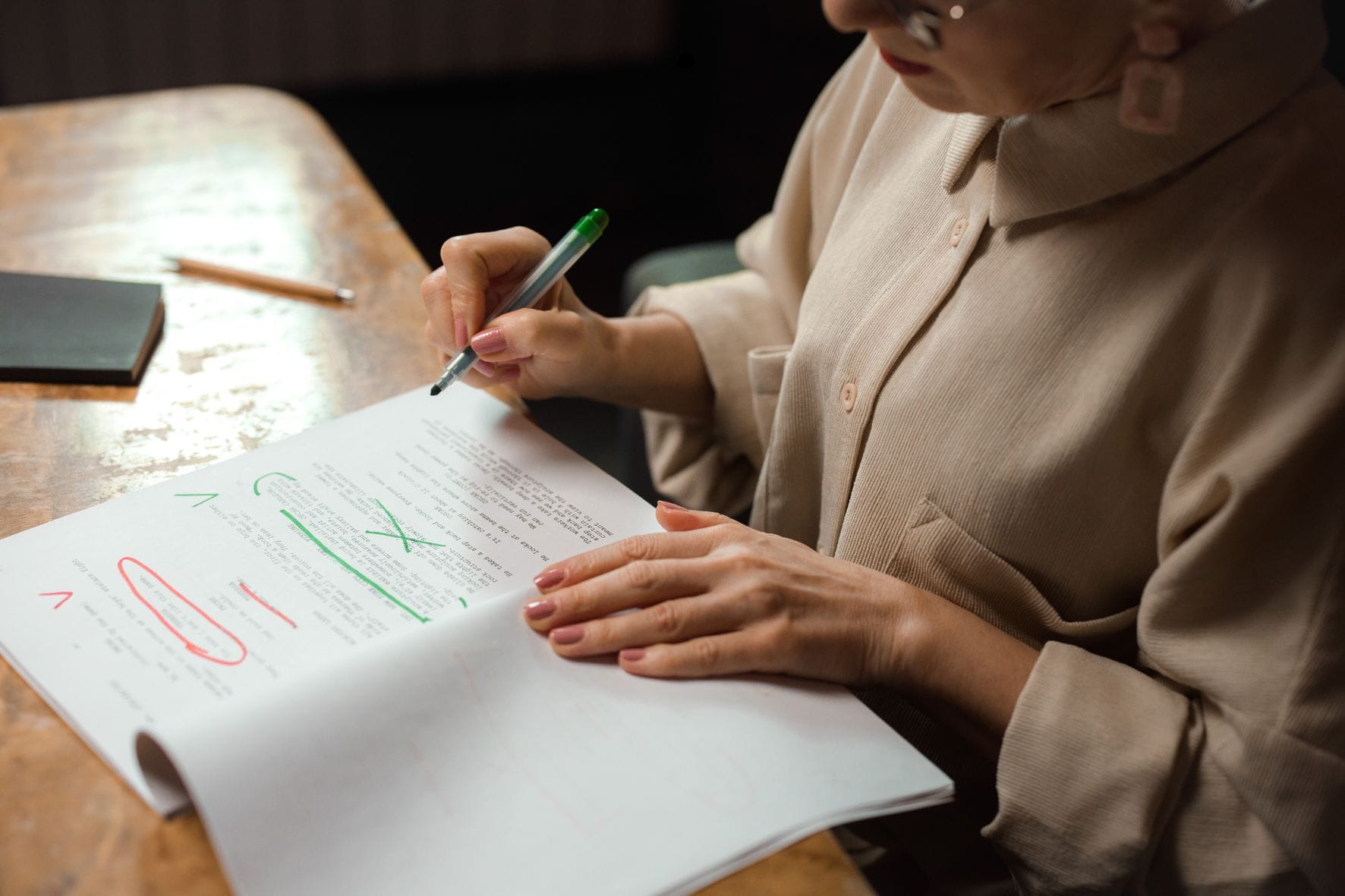 Woman Proofreading 