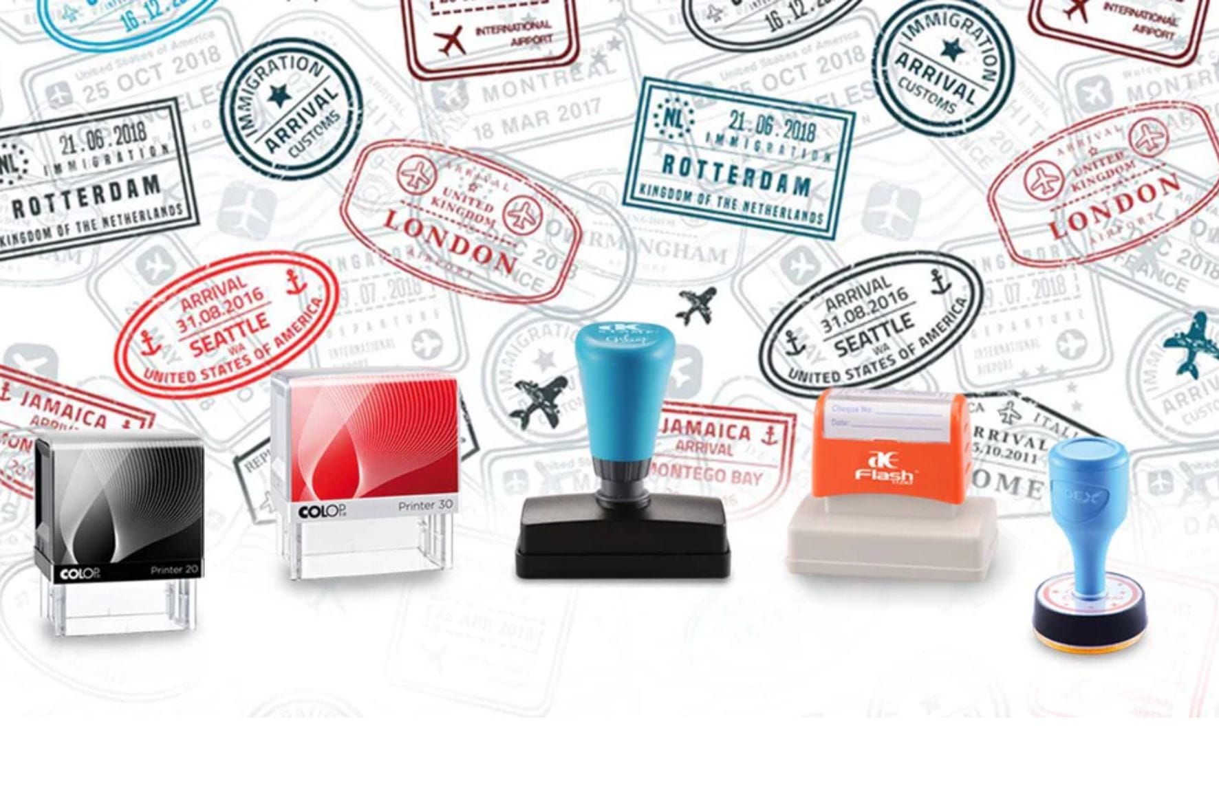 different type of rubber stamps