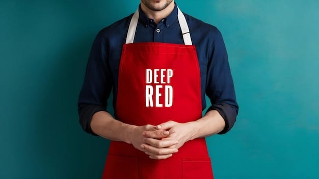 Deep red isolated apron